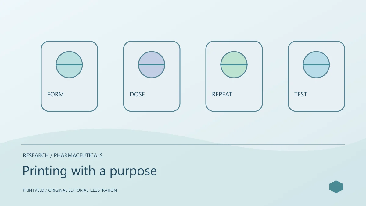 Printing with a purpose — conceptual PrintVeld illustration, not a product photograph